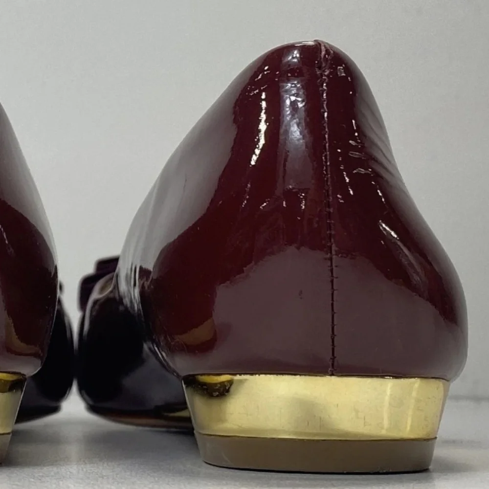 Tory Burch Maroon Flats with Gold Detail 6m